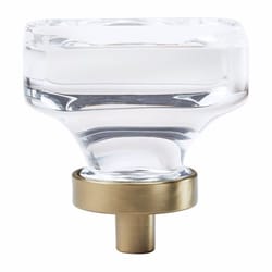 Amerock Glacio Square Cabinet Knob 1-5/16 in. Clear/Champagne 1 pk