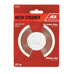 Ace 3-3/8 in. D Chrome Stainless Steel Mesh Strainer White