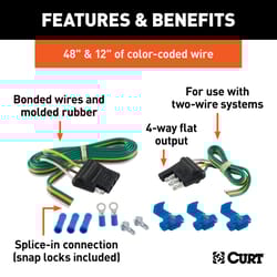CURT 4 Flat Connector Plug and Socket 48 in.