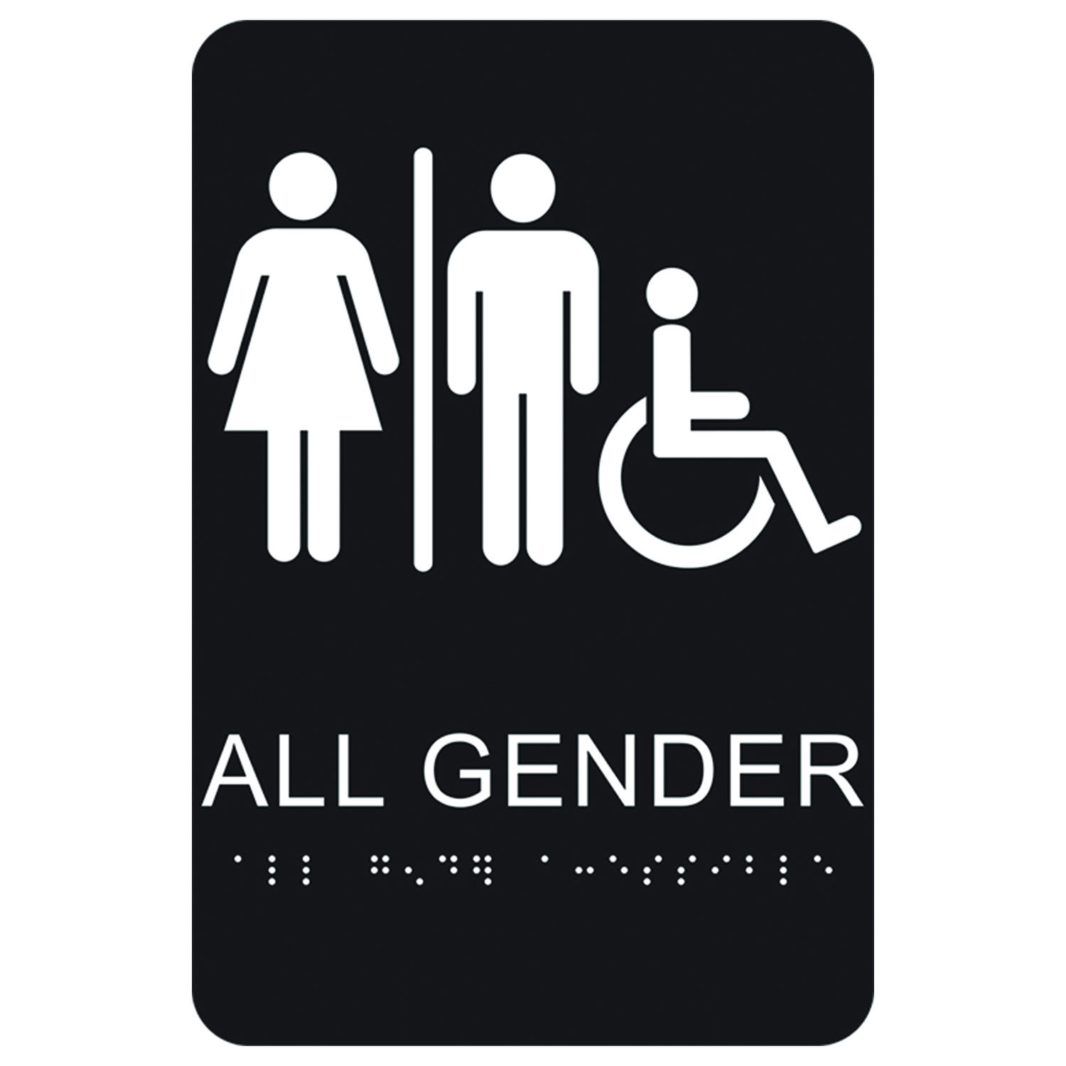 UPC 029069201623 product image for HY-KO English Unisex Restroom Braille Sign Plastic 9 in. H x 6 in. W | upcitemdb.com
