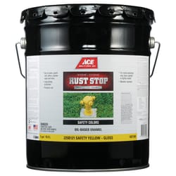 Ace Rust Stop Indoor / Outdoor Gloss Safety Yellow Oil-Based Enamel Rust Preventative Paint 5 gal