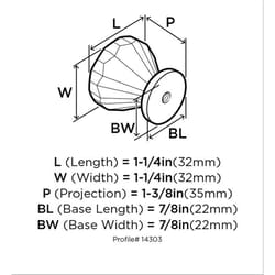 Amerock Traditional Classics Cabinet Knob 1-1/4 in. D 1-3/8 in. Satin Nickel 1 pk