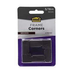 M-D Brown Plastic Frame Corners 5/16 in. H 4 pc