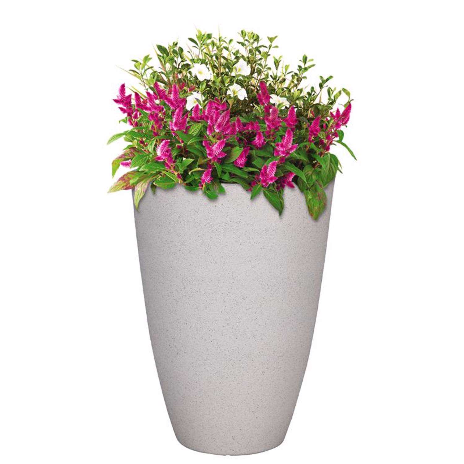 L&G Solutions 21.9 in. H X 16 in. D Polyresin Speckle Tall Planter
