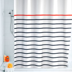 Wenko Marine White 79 in. H X 71 in. W Multicolored Stripes Shower Curtain Polyester
