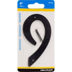 HILLMAN 4 in. Black Aluminum Nail-On Number 9 1 pc