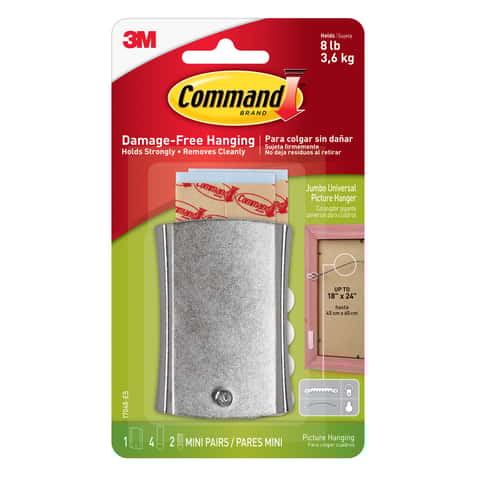 3M Command Silver Picture Hanger 8 lb 1 pk 3M Command Silver Picture Hanger 8 lb 1 pk