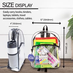 Bazic Products Clair Collection Clear Backpack 15.25 in. H X 12 in. W