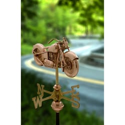 Good Directions Polished Brass/Copper 25 in. Motorcycle Weathervane For Garden Pole