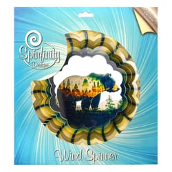 Spinfinity Designs Multi-color Stainless Steel 12 in. Bear Large Outdoor Spinner