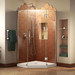 DreamLine Prism Plus 74-3/4 in. H X 38 in. W X 38 in. L White Shower Encloser and Base Kit
