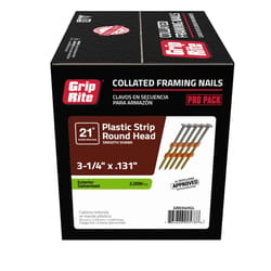 Grip-Rite 3-3/4 in. L X 10 Ga. Angled Strip Hot-Dip Galvanized Framing Nails 21 deg 2000 pk