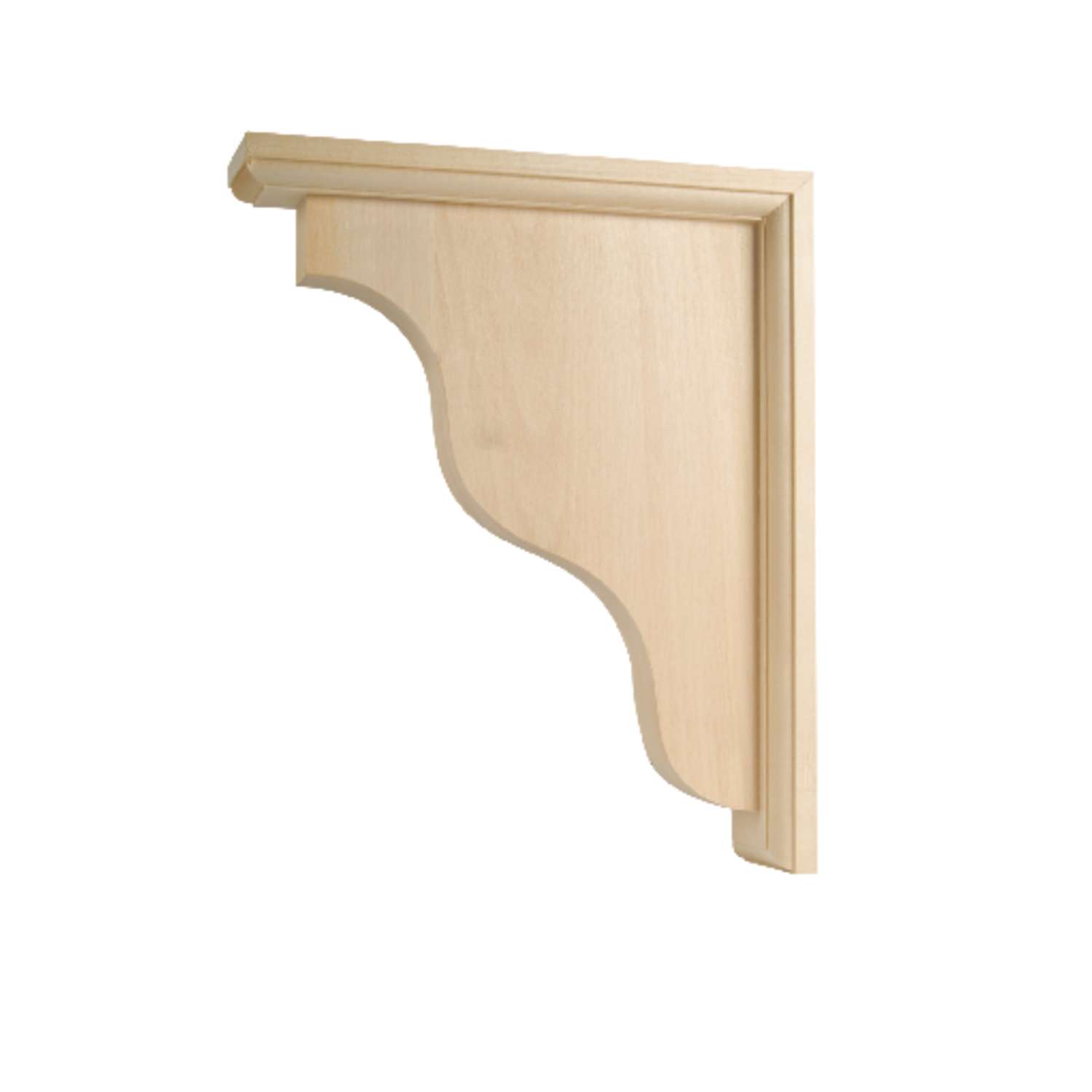 x 9 In D Natural Wood Shelf Bracket with Backplate Waddell 6 In H 