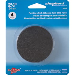 Shepherd Hardware Foam Anti-Skid Pad Black Round 2-1/2 in. W X 2-1/2 in. L 4 pk