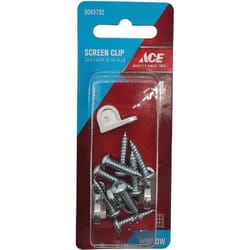 Ace Silver Die Cast Flush Screen Clip 4 pk