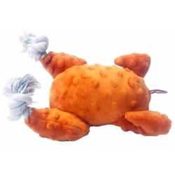 Steel Dog Orange Plush Turkey Squeak Dog Toy 1 pk