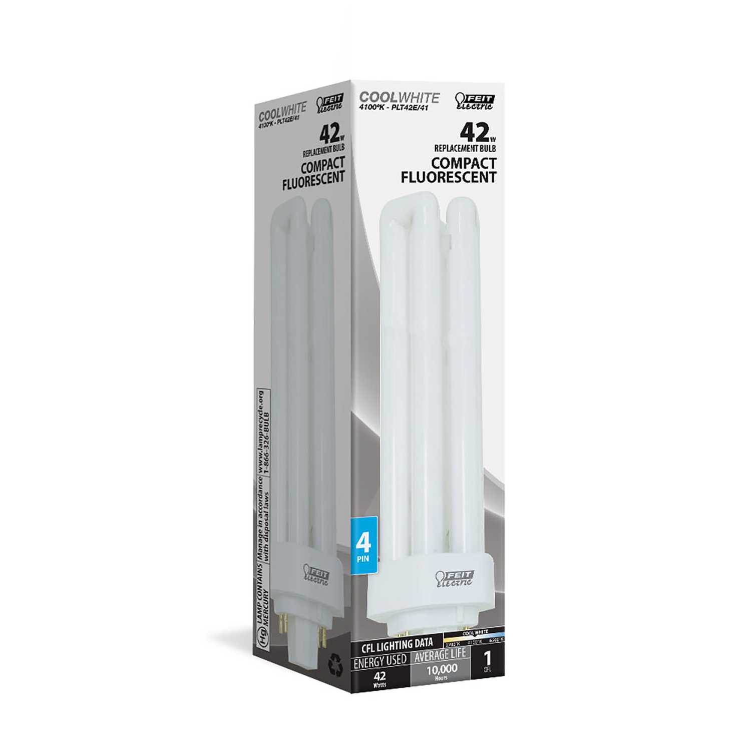 FEIT Electric 42 watts PL 6.59 in. L CFL Bulb Cool White Specialty 4100