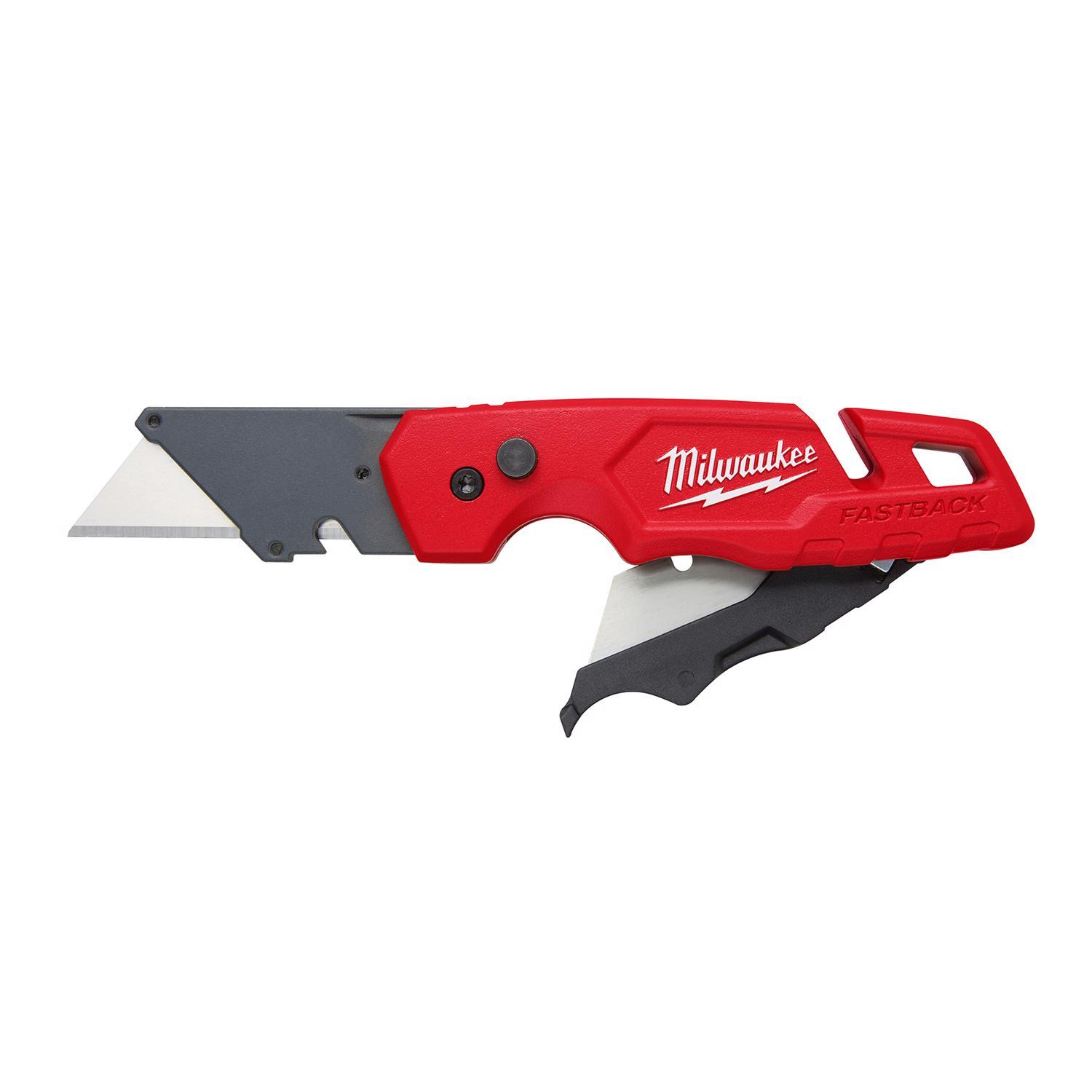 Photos - Utility Knife Milwaukee Fastback 6-3/4 in. Press and Flip Folding  Red 1 pc 