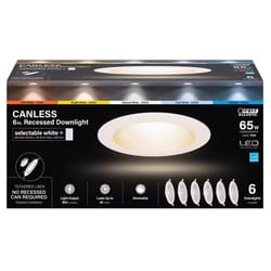 Feit LED Retrofits White 7.1 in. W LED Canless Recessed Downlight 13 W