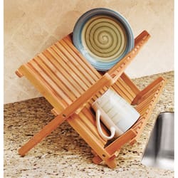 Lipper International 17.75 in. L X 13 in. W X 9.75 in. H Brown Bamboo Dish Rack