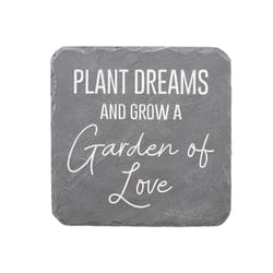 Pavilion Stones with Stories Gray Cement/Stone 7.75 in. H X 7.75 in. L X 0.75 in. W Garden of Love S