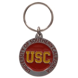 HILLMAN NCAA University of Southern California Nickel-Plated Steel Silver Round Key Ring