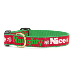 Up Country Red Naughty & Nice Nylon Dog Collar Small