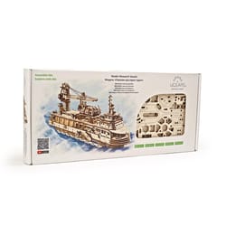 UGears Research Vessel Mechanical Model Kit Tan 575 pc