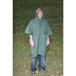 Boulder Creek Green PVC-Coated Nylon Rain Poncho One Size Fits All