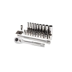 Crescent Assorted Sizes X 1/4 in. drive SAE 6 Point Socket Wrench Set 26 pc