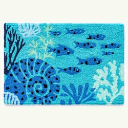 Jellybean 20 in. W X 30 in. L Multi-color Fish & Coral Polyester Accent Rug