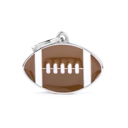 MyFamily Charms Brown American Football Metal Dog Pet Tags Medium