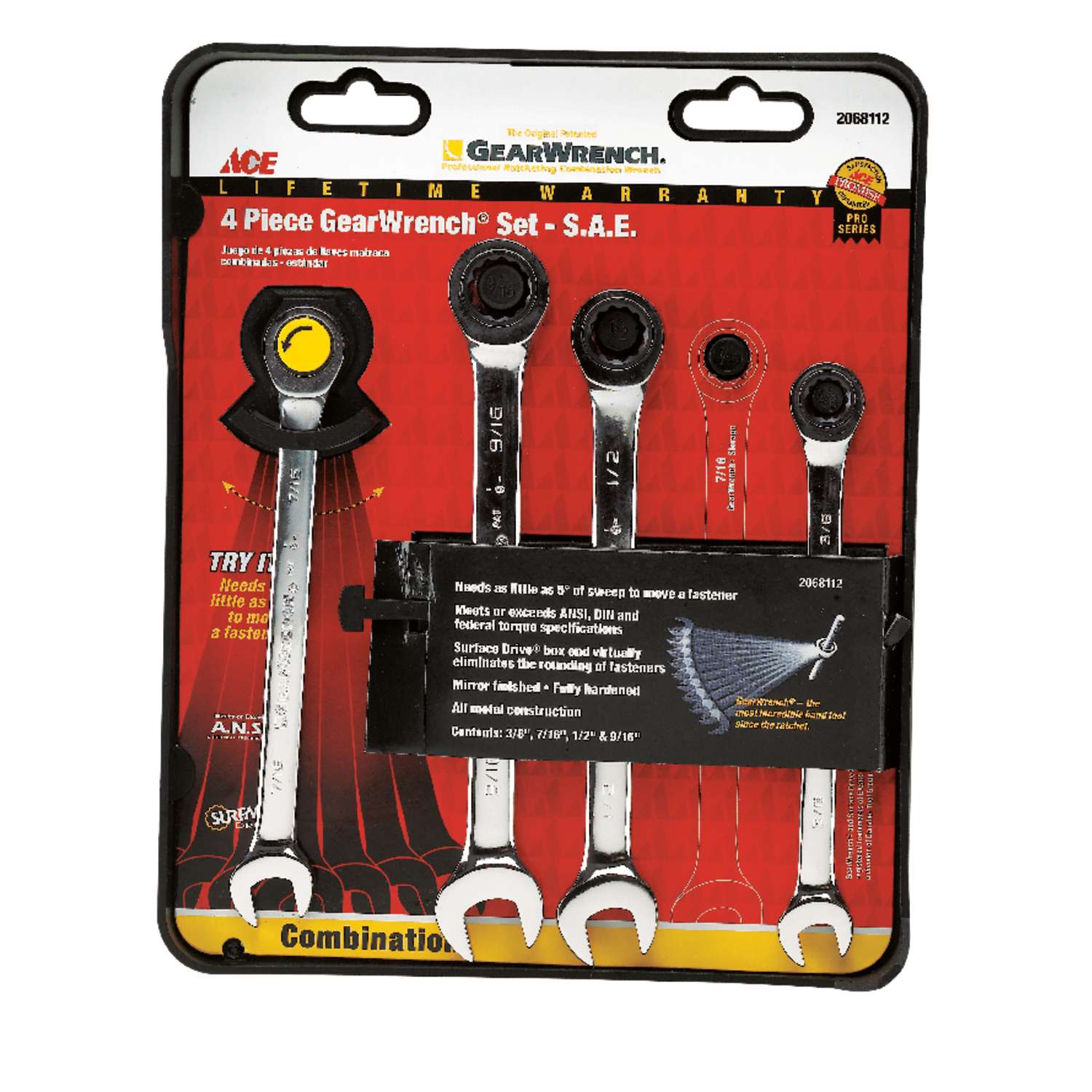 Ace Multiple S SAE Gearwrench Set 7.5 in. L 4 pc Ace Hardware