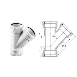 PPI Pipes Systems Schedule 40 4 in. Push X 4 in. D Push Plastic Wye