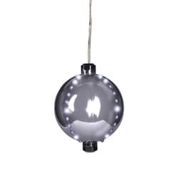 Celebrations LED Silver Snow Fall Ornament 4 in. Hanging Decor