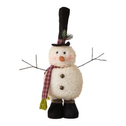 Glitzhome Multicolored Telescoped Snowman 23 in.