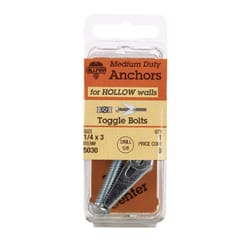 HILLMAN 1/4 in. D X 3 in. L Round Zinc-Plated Steel Toggle Bolt 1 pk