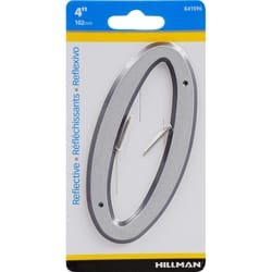 HILLMAN 4 in. Reflective Silver Plastic Nail-On Number 0 1 pc