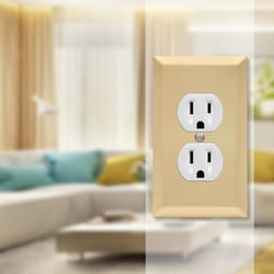 Amerelle Century Satin Brass Brass 2 gang Stamped Steel Duplex Outlet Wall Plate 1 pk