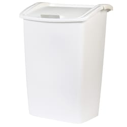 Sterilite 13 Gal Swing Top Lidded Wastebasket Kitchen Trash Can, White (12 Pack)