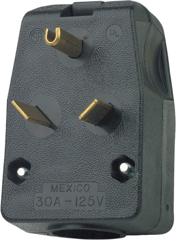 Leviton Commercial Thermoplastic Angle Blade Plug TT-30P 14-6 AWG 2 Pole 3 Wire - 00830-00E - Electrical Switches  sku 00830-00E