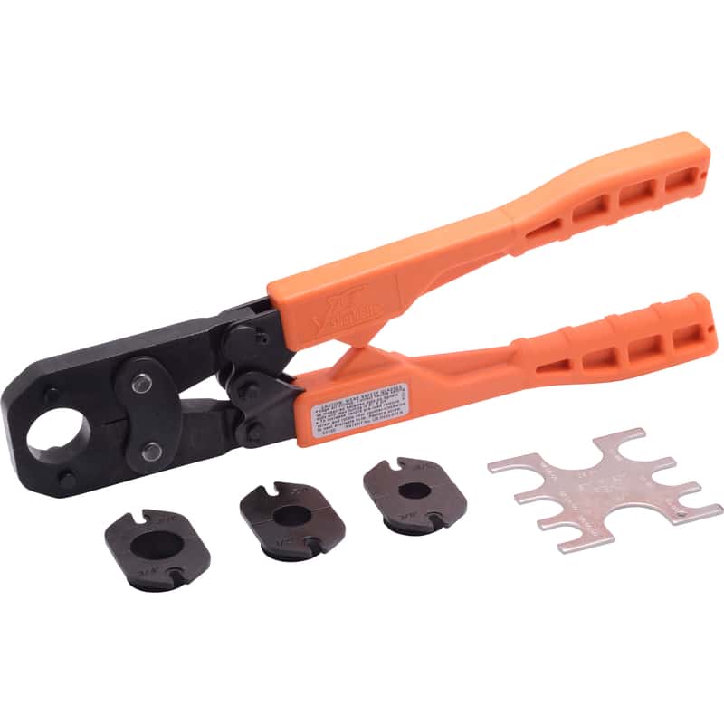 thumbnail image 2 of WHK PEX Crimping Tool Kit For 1/2" & 3/4" Copper Rings | Includes Go/No-Go Gauge & Pipe Cutter - Meets ASTM F1807 2 of 14