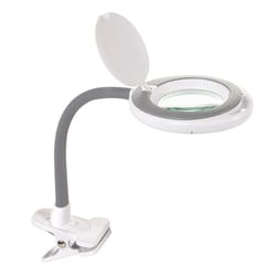 Newhouse Lighting 6.25 in. White Magnifier Clamp Lamp