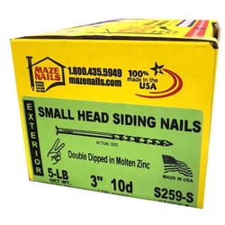 Maze Nails 10D 3 in. Siding Hot-Dipped Galvanized Carbon Steel Nail Flat Head 5 lb