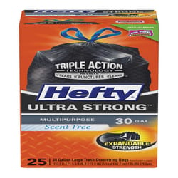 Hefty Ultra Strong 30 gal No Scent Scent Trash Bags Drawstring 25 pk 1.05 mil