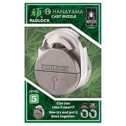 University Games Hanayama Padlock Puzzle Silver/Gray 4 pc