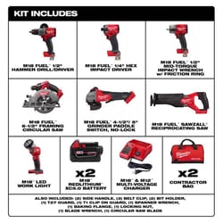 Milwaukee M18 FUEL Cordless Brushless 7 Tool Combo Kit