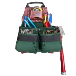 CLC Signature Elite 3 pocket Ballistic Nylon Tool and Nail Belt 12 in. L X 17 in. H Green