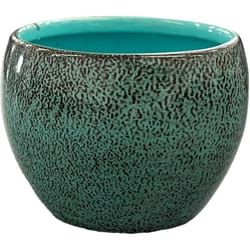 Robert Allen 4 in. D Steel Petite Braeburn Planter Surf Blue