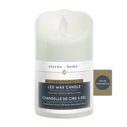 Sterno Home White No Scent Iflicker Smooth Pillar Candle